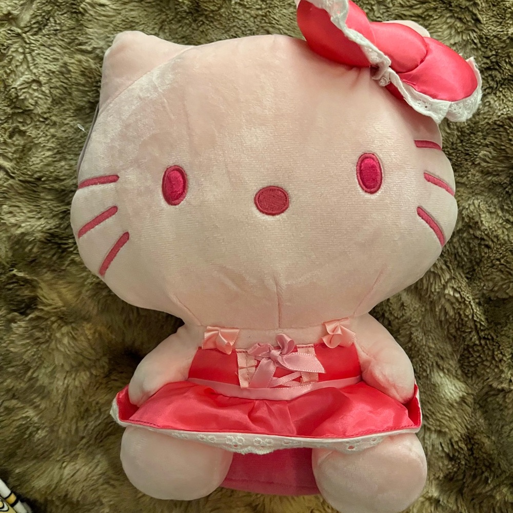 Hello Kitty Pink Plush Character Doll with Bow and Dress - Kids Toys